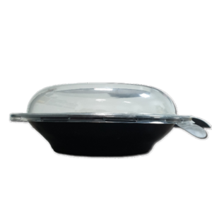 Crna okrugla posuda za salatu